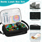 wiwens Bento Lunch Box for Kids with 12oz Soup Thermo Leak-Proof Lunch Food Container with 5 Compartment Thermo Hot Food Jar and Insulated Lunch Bag for Kid Toddler Girls Boys to School