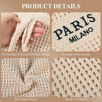 Trifabricy Beach Bags for Women, Large Beach Bag, Woven Straw Tote Bags Waterproof, Weaving Swim Shopping Travel Bag