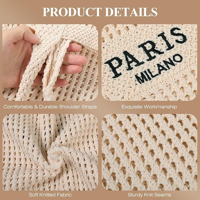 Trifabricy Beach Bags for Women, Large Beach Bag, Woven Straw Tote Bags Waterproof, Weaving Swim Shopping Travel Bag