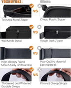 YOSHUYUKI Fanny Pack Crossbody Bag Trendy Waterproof Small Sling Cross Body Purse for Women Men Fashion Waist Packs Mini Belt Pouch Chest Bum Hip Bag Lulu Dupes for Travel Vacation Running Black
