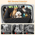 URPOWER 2026 Upgraded Back Seat Extender for Dogs - Large Hard Bottom Dog Car Seat Cover Holds 550lbs, Waterproof Dog Hammock Pet Bed with High-Density Foam Non-Slip Backseat Protector