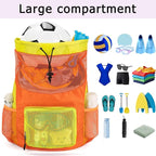 Swim Bag for Kids Mesh Beach Backpack for Boys Lightweight Drawstring Beach Bag Swimming Pool Sports Gym String Bag (Orange)
