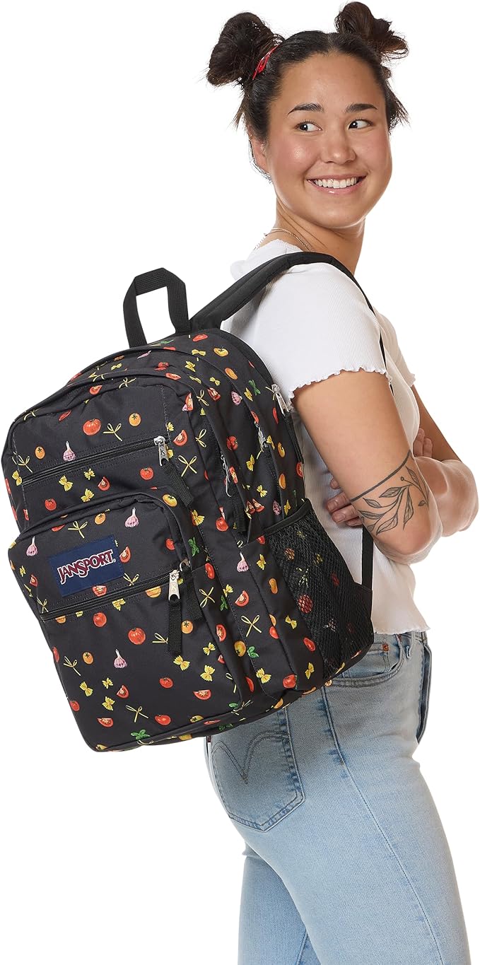 JanSport Laptop Backpack - Computer Bag with 2 Compartments, Ergonomic Shoulder Straps, 15” Laptop Sleeve, Haul Handle - Pasta Party