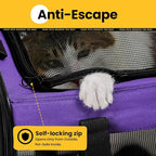 Conlun Cat Carrier Bag,Soft-Sided Pet Carriers for Dogs with 4-Sided Mesh,Airline Approved Cat Transport Carrier for Small&Medium Cats Kitten Puppy Up to 15LB,Collapsible Cat Travel Carrier-M,Purple