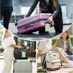 3 Pack St. Patrick's Day Shamrock Luggage Tags for Suitcase Lucky Clovers PU Leather Travel Luggage Tag Privacy Cover ID Label for Women Men Baggage Backpack Handbag School Bag