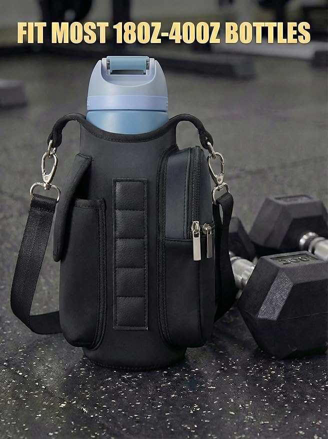 AUPET Magnetic Gym Bag for Men & Women, Small Gym Bag Organizer, Crossbody Magnets Gym Water Bottle Bag Holder Carrier Fits for 18-40oz Owala Yeti Hydro Flask, Workout Pouch for Phone, Keys & Wallet
