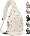 Capolo Sling Bag for Women Men Waterproof Crossbody Bags for Women Trendy Casual Fanny Pack with Convertible Shoulder Strap Chest Bag for Travel Hiking(Strawberry, Medium)