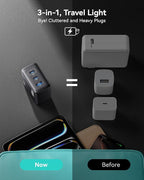 INIU Ultra Slim 10000mAh 45W PD Power Bank & 3-Port 65W PD Fast Charging Compact Type C Wall Charger Combo