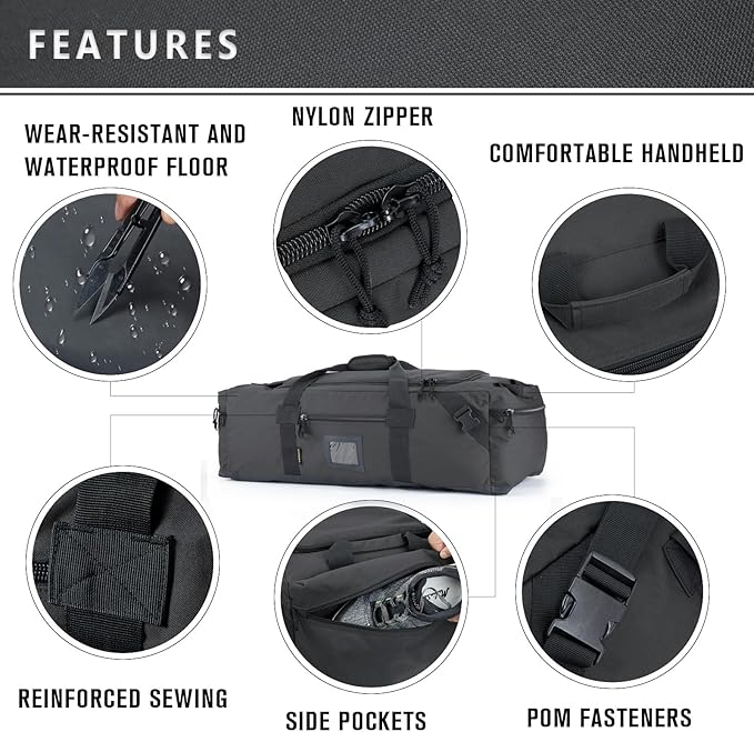 86l Large Duffel Bag For Travel, Gym & Sports - Water Repellent Polyester, Hidden Straps, Shoe Compartment - Perfect Luggage Duffle Bag Or Backpack For Men & Women