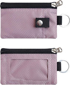 CHENSPRX Minimalist RFID Blocking Small Wallet with ID Window,WaterResistant Zip Id Case Wallet with Lanyard Keychain for Cards,Cash,Travel,Women,Men