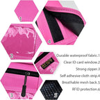 RFID Blocking Travel Neck Wallet Pouch and Passport Holder, Travel Neck Pouch Passport Holder for Women & Men - Rose