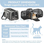 Petsfit 17" x 11" x 11" Airline-Approved Expandable Pet Carrier, 2X Square Expansion Reduces Pet Anxiety, Escape-Proof Self-Locking Zippers, 5 Easy-Access Entrances, for Cats & Small Dogs up to 15 lbs