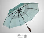Balios Travel Folding Umbrella with Real Wood Handle Auto Open Close Vented Windproof Canopy - Designed in UK