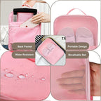 Shoe Bag for Travel, Travel Shoe Bag for Packing, Hold 3 Pairs of Shoes, Travel Essentials for Flying Shoe Organizer Shoe Storage Bag for Travel Pink