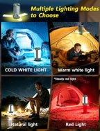 3 in 1 Foldable Camping Light Rechargeable Lantern, 10000mAh, Portable Flashlight, IP54 Waterproof, 1/4" Screw Adapter, 750LM, 5 Modes, LED Tent Light for Camping, Hiking, Fishing, Power Outage