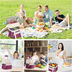 holuxer Insulated Lunch Bag & Lunch Box for Women - Double Deck Reusable Lunch Bag for men Tote Cooler Bag Leakproof Soft Expandable - Large Lunchbox for Work/Adult/Picnic/Outdoor (Light Purple，15L)