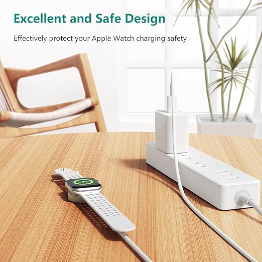 Upgraded Apple Watch Charger, Magnetic Fast Charger, USB C Charger Block Plug Adapter with 6FT iWatch Portable Wireless Fast Charging Cable Cord for iWatch Series Ultra/9/8/7/6/SE/SE2/5/4/3