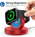 2026 Upgraded for Apple Watch Charger Magnetic Fast Charging Dock,Portable Wireless Charging Stand Compatible with iWatch Series Ultra/SE/11/10/9/8/7/6/5/4/3/2 Support Nightstand Mode-Red