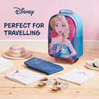 Disney Kids Rolling Luggage 16.0×11.6 in, 16‑L Carry‑On Suitcase with Wheels, Foldable Lightweight Travel Bag, Gifts for Kids (Blue Elsa)