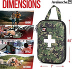 Avalanche 53 Pieces First Aid Kit, Compact Emergency Supplies Kit for Home, School, Car, Travel, Sports or Camping in Hard Shell Foam Case, Portable Mini First Aid Kit, Camo
