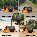 Pop Up Camping Tent, 2/4/6 Person Instant Tent Waterproof PU4500mm, Spacious Ventilated Camping Tent with Front Porch, Quick Setup Lightweight Portable for Outdoor Camping Hiking Beach