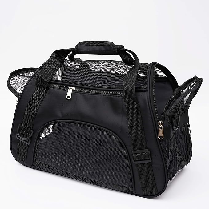 MuchL Pet Carrier Soft-Sided Carriers for Cat Carriers Dog Carrier for Small Medium Cats Dogs Puppies Pet Carrier Airline Approved Cat Dog Pet Travel Carrier (Small, Black)