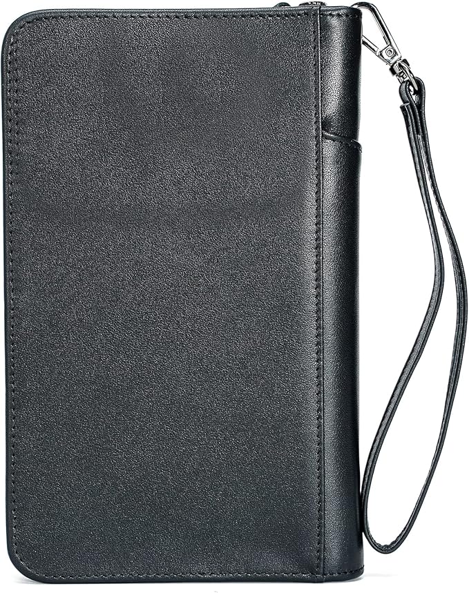 Polare Full Grain Leather Passport Holder Cover Case for Men and Women RFID Blocking Family Travel Wallet Holds 6 Passports