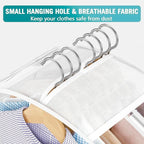 6 Pack Clear Garment Bags for Hanging Clothes 10”Gusseted, Suit Bags for Closet Storage, Hanging Plastic Clothes Cover for Coat, Dress, Fur, Shirt（24x10x40In）
