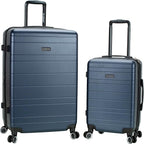 Rockland Palm Beach Hardside 2 Piece ABS Luggage Set, (20"/27"), Navy
