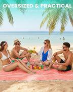 2 Pack Giant Huge Thin Boho Throw Blanket Turkish Beach Blanket Towel Jumbo Extra Large Xl XXl Big Oversized Outdoor Accessories Airplane Travel Essentials Camping Gears Must Have Yard Yoga Mat Coral