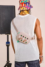 Crocs Classic Belt Waist Bag, Customizable Fanny Pack, Personalize with Jibbitz Charms, Taupe, One Size