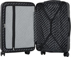 French Connection St. Martin Carry-On Luggage with Cup Holder/USB Ports, Black