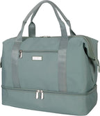Jessica Simpson Countryside 3-Piece Set (21", Tote & Weekender) Expandable 8-Wheel Spinner Large Checked Luggage Suitcase, Chinois Green