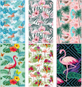 FuWeave 6 Pcs 72 x 36 Microfiber Oversized Beach Towels Large Absorbent Thin Compact Lightweight Sand Free Quick Dry Towels Pack for Travel Pool Yoga Gym Sports Beach Accessories(Flamingo)