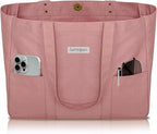 HOMESPON Large Canvas Tote Bag for Women Everything Bag with Pockets and Laptop Sleeve
