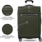 Travelpro Platinum Elite Softside Expandable Luggage, 8 Wheel Spinner Suitcase, TSA Lock, Men and Women, Pilot Green, 2-Piece Set (21/25)