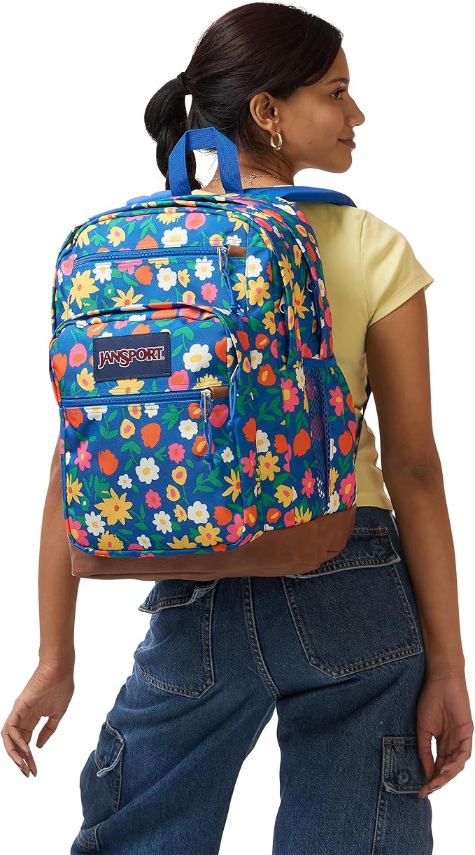 JanSport Cool Backpack with 15-inch Laptop Sleeve, Large Computer Bag Rucksack with 2 Compartments, Ergonomic Straps, Flower Market