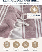 LANE LINEN Beach Towels 4 Pack - Beach Towels Oversized, Pre-Washed Extra Large Beach Towel, Quick Dry, No Sand Beach Towel, Pool Towels for Adults, 39"x71" - Wistful Mauve