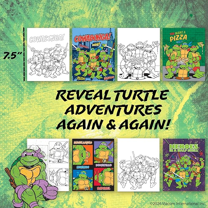 Teenage Mutant Ninja Turtles® Aqua Art, Great Kids Ninja Turtles Toys, TMNT Mess Free Coloring for Toddlers Paint with Water Books for Kids, Toddler Car Activities & Travel Toys, Water Painting Book