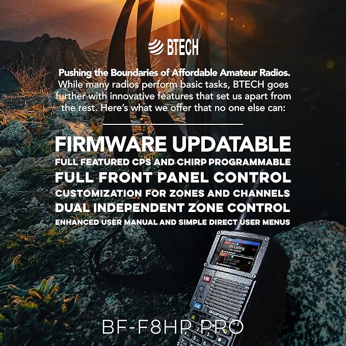 BAOFENG BF-F8HP PRO 10 W Tri-Band Two-Way Radio – UV-5R 7th Gen, 1000 Channels, GPS & NOAA Weather, Aviation/VHF/UHF/1.25 m Scanner, IP54 Rugged, USB-C Rechargeable Battery