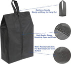 Simple Houseware Travel Shoe Bags, Set of 4 Waterproof with Zipper, Black