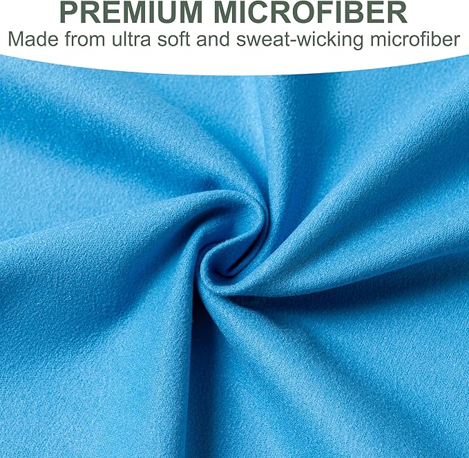 Aegero Camping Towel,2 Pack Microfiber Travel Sports Towel,Quick Dry-Super Absorbent-Ultra Compact-Ultra Soft- Lightweight.Suitable for Gym,Yoga,Trip,Beach, Shower, Backpacking,Pool(Blue)