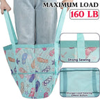 Fammart Mesh Beach Bag, Large Beach Tote with Zipper Pocket, Toys Pool Bag for Family Travel Vacation Cruise Essentials