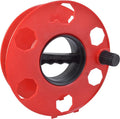 Woods Heavy Duty Cord Storage Wheel - Holds Up to 125 Feet of 16/3 or 110 Feet of 14/3 Gauge Cord - Tangle-Free Design for Extension Cords, Rope, or Hose - Orange/Black