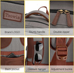 Tzowla Canvas Laptop Backpack, Bag for Men Women,Travel Work Rucksack Fits 15.6 Inch Laptop, Large Capacity Bookbag(Khaki- Grey)