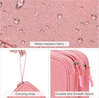 FYY Electronic Organizer, Extra Large Travel Cable Organizer Bag Pouch Portable Waterproof Double Layers All-in-One Storage Bag for iPad, Cable, Power Bank, Laptop Charger for Office/Home, Pink