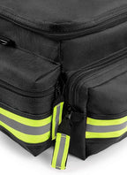 Scherber First Responder Fully-Stocked Professional Essentials EMT/EMS Trauma Kit | HSA/FSA Approved | Reflective Bag w/8 Zippered Pockets & Compartments & 200+ First Aid Supplies - Black