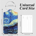 Luggage Tags for Suitcases, 2 Pack Cute PU Leather Luggage Tag TSA Approved with Stainless Steel Loop and Address Card Baggage Tag for Travel&Cruise Ships&Shipping Starry Night, by Chelmon