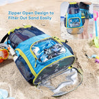 Mesh Drawstring Backpack with Shoe Compartment, Sandproof Beach Swim Bag with Wet Pocket, Pool Gym Shower Bag for Travel Summer Camp