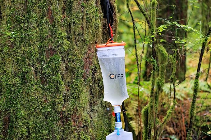 Vecto Water Collection and Filtration Bag (2L, 3L) - 28mm Neck Compatible with Popular Filters - Wide Opening for Easy Water Collection - Lightweight, Compact, Durable Tethered Cap and Slider